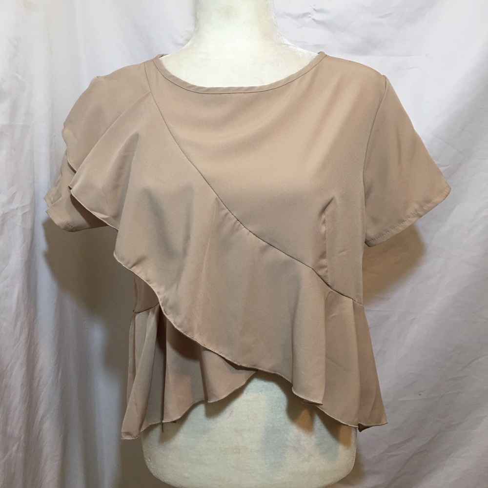 NEW SHEIN Short Sleeve Ruffle Top Size Large
